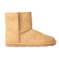 Beige - Back - Animal Unisex Adult Vegan Slip-on Sherpa Lined Ankle Boots