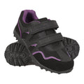 Black-Purple - Front - Mountain Warehouse Childrens-Kids Mars Non Marking Trainers