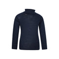 Navy - Side - Mountain Warehouse Childrens-Kids Merino Wool Roll Neck Base Layer Top