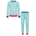 Mint - Front - Mountain Warehouse Childrens-Kids Colour Block Merino Wool Base Layer Set