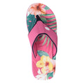 Pink - Back - Animal Womens-Ladies Swish Flip Flops