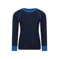 Blue - Front - Mountain Warehouse Childrens-Kids Merino II Round Neck Base Layer Top