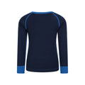 Blue - Back - Mountain Warehouse Childrens-Kids Merino II Round Neck Base Layer Top