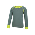 Khaki Green - Lifestyle - Mountain Warehouse Childrens-Kids Merino II Round Neck Base Layer Top