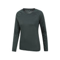 Khaki Green - Side - Mountain Warehouse Womens-Ladies Quick Dry Long-Sleeved Top