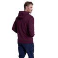 Burgundy - Back - Animal Mens River Printed Organic Hoodie