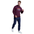 Burgundy - Side - Animal Mens River Printed Organic Hoodie