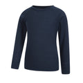 Navy - Side - Mountain Warehouse Childrens-Kids Talus Round Neck Base Layer Top