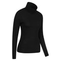 Black - Back - Mountain Warehouse Womens-Ladies Merino Wool Roll Neck Base Layer Top