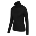 Black - Side - Mountain Warehouse Womens-Ladies Merino Wool Roll Neck Base Layer Top