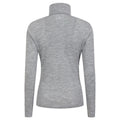 Light Grey - Back - Mountain Warehouse Womens-Ladies Merino Wool Roll Neck Base Layer Top