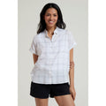 Light Grey - Front - Mountain Warehouse Womens-Ladies Palm Checked Relaxed Fit Shirt