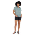 Khaki - Pack Shot - Mountain Warehouse Womens-Ladies Palm Checked Relaxed Fit Shirt