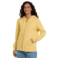 Pale Yellow - Side - Animal Womens-Ladies Nikki Organic Zipped Hoodie