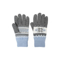 Grey - Side - Mountain Warehouse Womens-Ladies Thinsulate Fair Isle Gloves