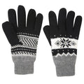 Black - Side - Mountain Warehouse Womens-Ladies Thinsulate Fair Isle Gloves