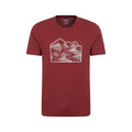 Dark Burgundy - Front - Mountain Warehouse Mens Linear Organic T-Shirt