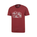 Dark Burgundy - Side - Mountain Warehouse Mens Linear Organic T-Shirt