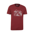 Dark Burgundy - Lifestyle - Mountain Warehouse Mens Linear Organic T-Shirt