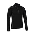 Black - Side - Mountain Warehouse Mens Asgard III Merino Wool Thermal Top