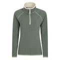 Dark Green - Back - Mountain Warehouse Womens-Ladies Montana Half Zip Fleece Top