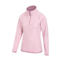 Dark Pink - Side - Mountain Warehouse Womens-Ladies Montana Half Zip Fleece Top