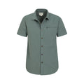 Dark Blue - Pack Shot - Mountain Warehouse Mens Coconut Slub Short-Sleeved Shirt