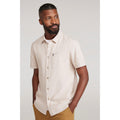 Beige - Front - Mountain Warehouse Mens Coconut Slub Short-Sleeved Shirt