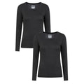 Black - Front - Mountain Warehouse Womens-Ladies Keep The Heat Round Neck Thermal Top (Pack of 2)