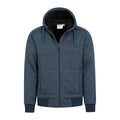 Dark Blue - Pack Shot - Mountain Warehouse Mens Nevis II Faux Fur Hoodie