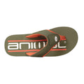 Dark Green - Side - Animal Mens Jekyl Recycled Flip Flops