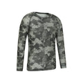 Green - Back - Mountain Warehouse Mens Talus Camouflage Thermal Top