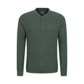 Khaki Green - Front - Mountain Warehouse Mens Selby Waffle Henley T-Shirt