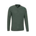 Khaki Green - Side - Mountain Warehouse Mens Selby Waffle Henley T-Shirt