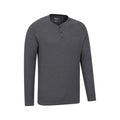 Charcoal - Side - Mountain Warehouse Mens Selby Waffle Henley T-Shirt