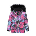 Teal - Side - Mountain Warehouse Childrens-Kids Ranger Floral Waterproof Jacket