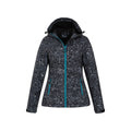 Black - Side - Mountain Warehouse Womens-Ladies Exodus Animal Print Water Resistant Soft Shell Jacket