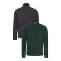 Green - Front - Mountain Warehouse Mens Camber II Fleece Top (Pack of 2)