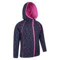 Indigo - Side - Mountain Warehouse Childrens-Kids Kayleigh II Stripe Full Zip Hoodie