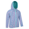 Blue - Side - Mountain Warehouse Childrens-Kids Kayleigh II Stripe Full Zip Hoodie