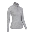 Light Grey - Back - Mountain Warehouse Womens-Ladies Merino Wool Zip Neck Thermal Top