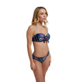 Navy - Pack Shot - Animal Womens-Ladies Docks Floral Front Tie Bikini Top