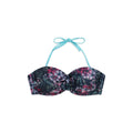 Navy - Front - Animal Womens-Ladies Docks Floral Front Tie Bikini Top