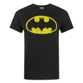 Black - Front - Batman Mens Distressed Logo T-Shirt