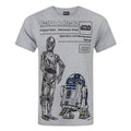 Grey - Front - Star Wars Mens C-3PO And R2-D2 T-Shirt