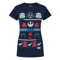 Blue - Front - Star Wars Womens-Ladies Dark Side Fair Isle Christmas T-Shirt