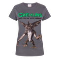 Charcoal - Front - Gremlins Womens-Ladies Spike T-Shirt