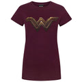 Red - Front - Batman VS Superman Womens-Ladies Wonder Woman Logo T-Shirt