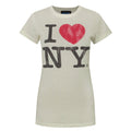 Ivory - Front - Junk Food Womens-Ladies I Love New York T-Shirt