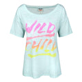 Light Blue Marl - Front - Junk Food Womens-Ladies Wild Child T-Shirt